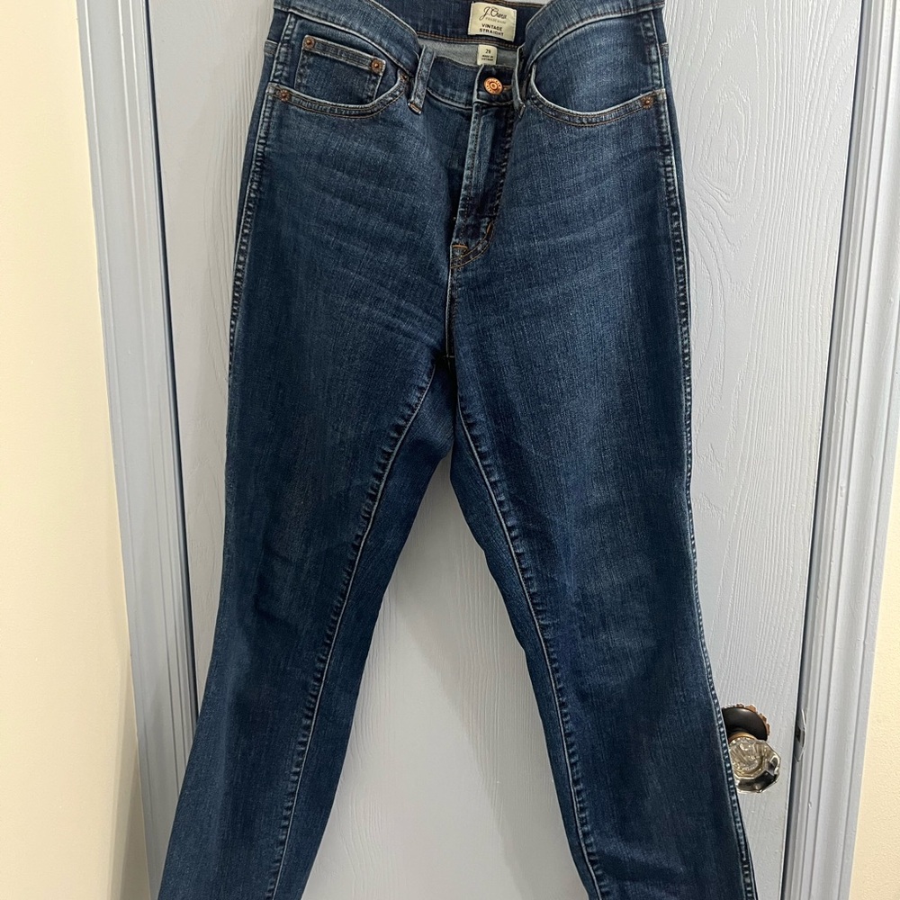 J. Crew Dark Blue Straight Leg Jeans